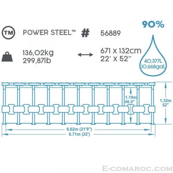 Piscine hors sol Power Steel 6,71 x 1,32 m