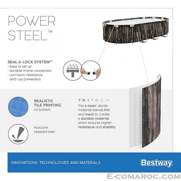 Piscine ovale Bestway Power Steel 6,10 x 3,66 x 1,22 m