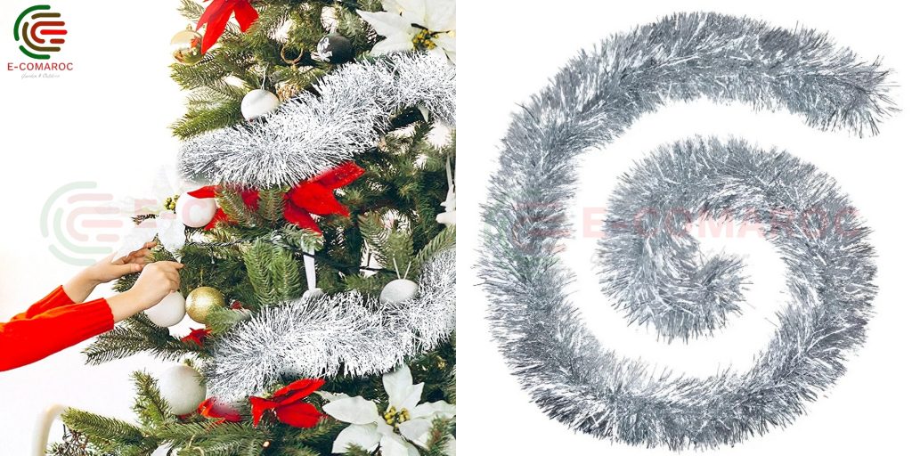Guirlande Argentée 2m Christmas Tinsel REF0047 1 Guirlande Argentée 2m Christmas Tinsel REF0047