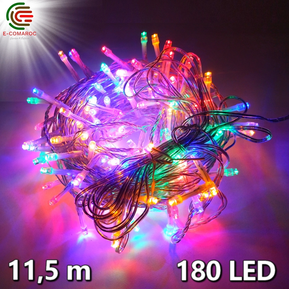 Guirlande electrique de noel 180 LED Multicolore, Décoration de