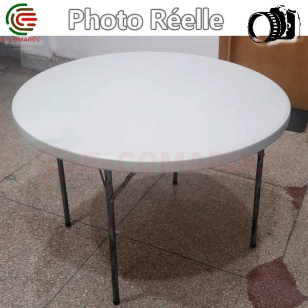 Table Pliante Ronde HDPE 1m26 X 73 Cm