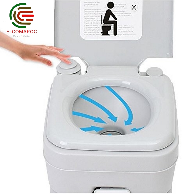 Toilette Portable 20L Camping Toilet - E-COMAROC -Confort et Plein